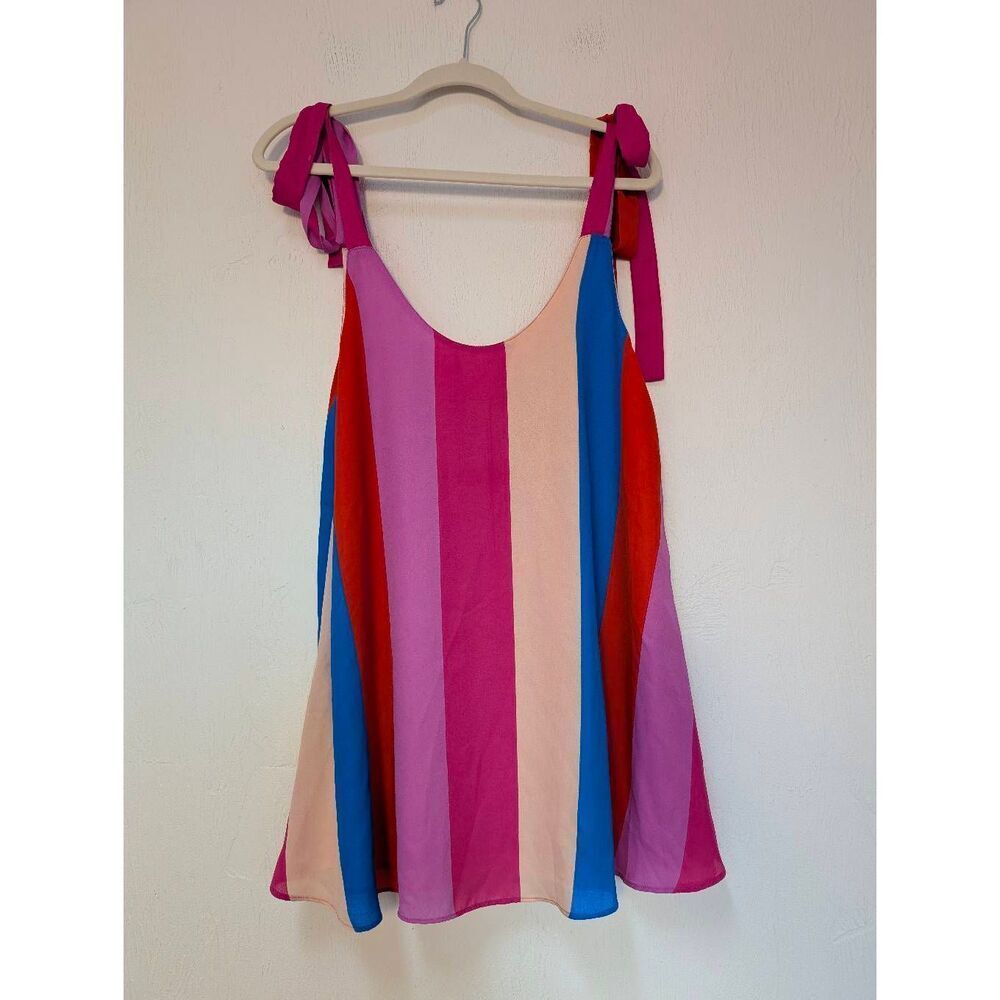 Buddy Love Womens Carousel Stripe Tie Shoulder Kerr Mini Dress Multicolor Medium